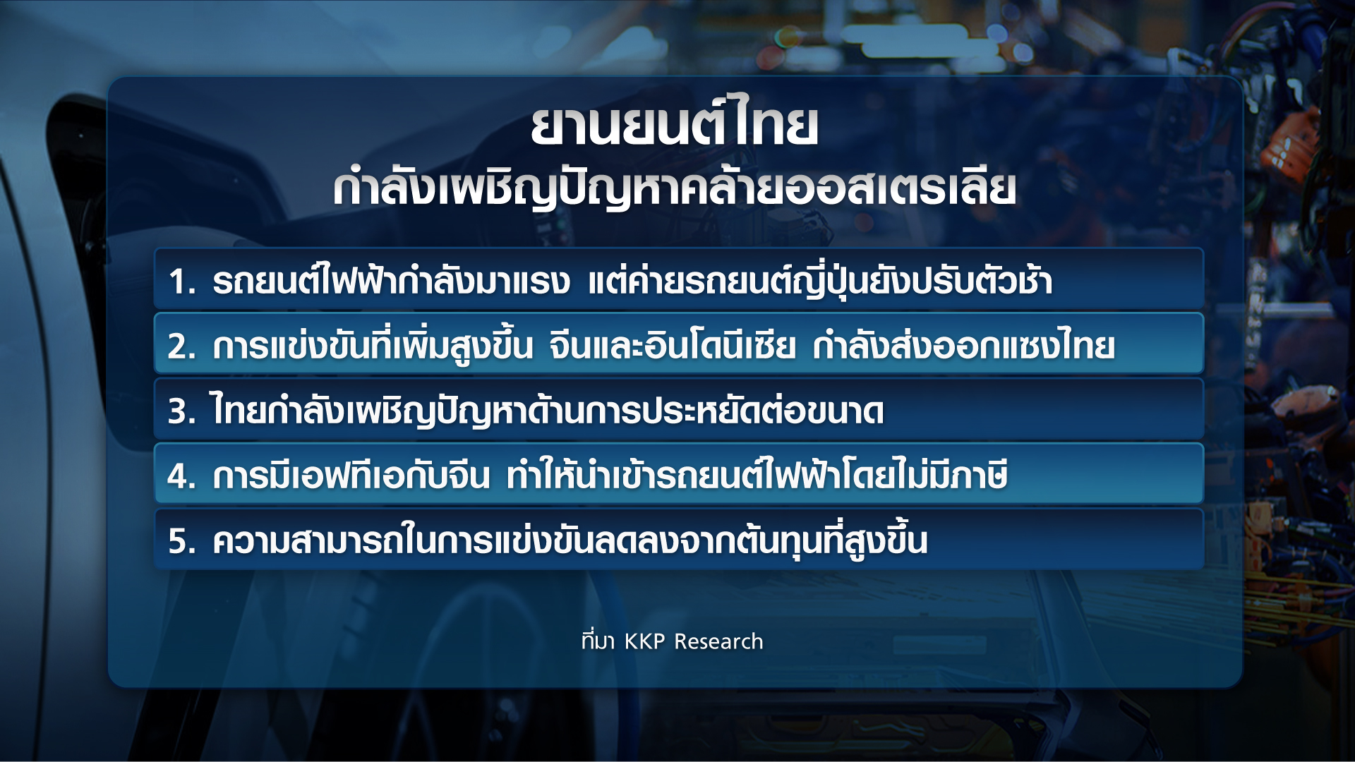 ไทยอยู่ตรงไหน  ในยุค “อีวี” ครองโลก