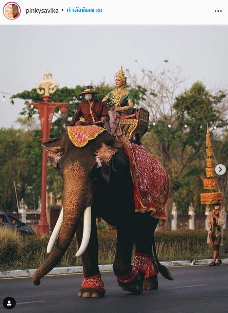 พิ้งกี้ สาวิกา แปลงโฉมเป็น นางกิริณีเทวี ในวันสงกรานต์