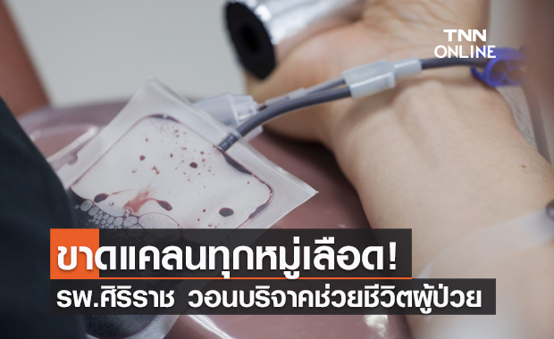 วิกฤต! รพ.ศิริราช ขาดแคลนเลือดทุกกรุ๊ป ชวนบริจาคช่วยผู้ป่วย
